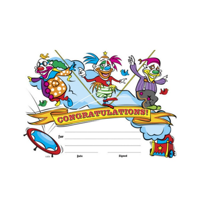 Clowns Congratulations - Certificates (Pack of 200)