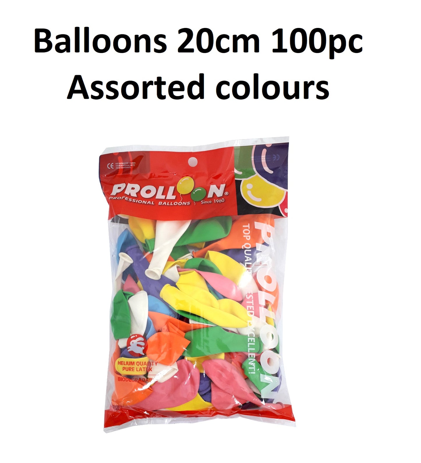 Assorted - Balloons - 20cm (Pack of 100)