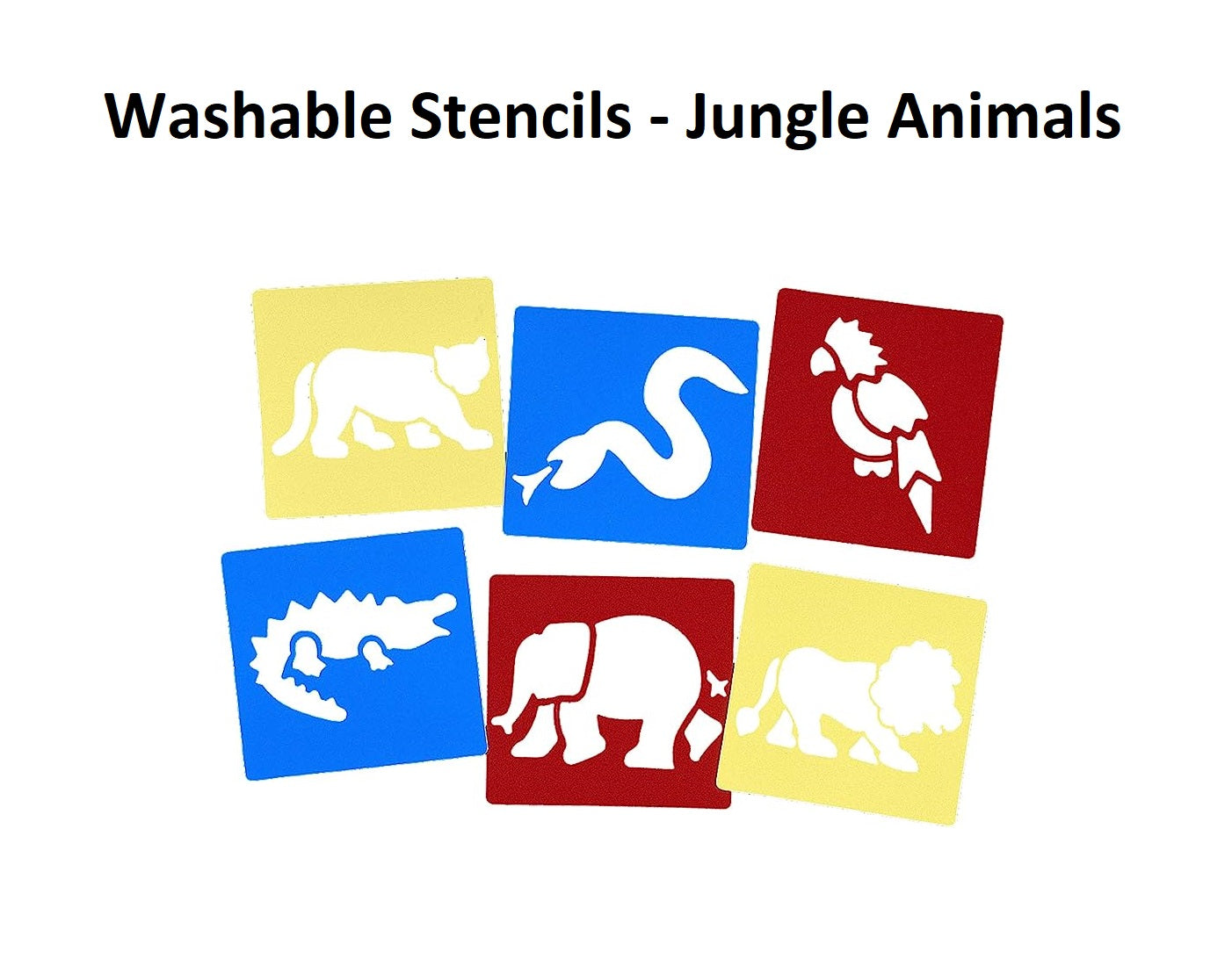 Washable Stencils (14 x 15cm) - Jungle Animals 6's