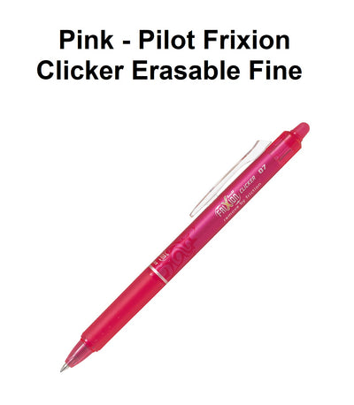 Pink - Frixion Erasable Click Ball Pen