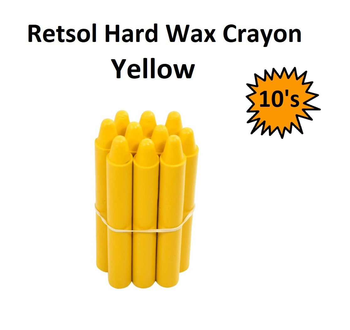 Retsol Hard Wax Crayon - Yellow 10's