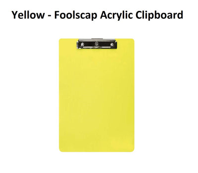 Yellow - Foolscap Acrylic Clipboard