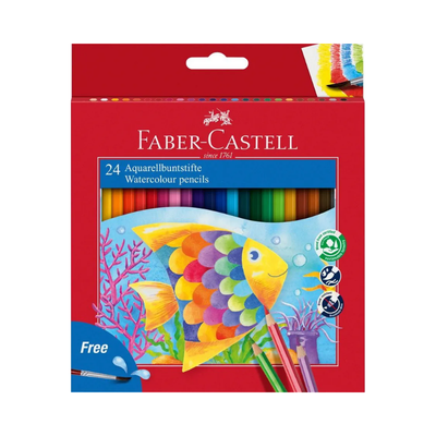 Faber Castell Classic Watercolour Pencils - 24's Full Size