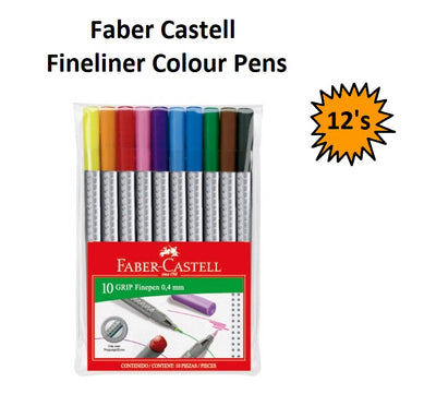 Faber Castell Fineliner Colour Pens - 12's