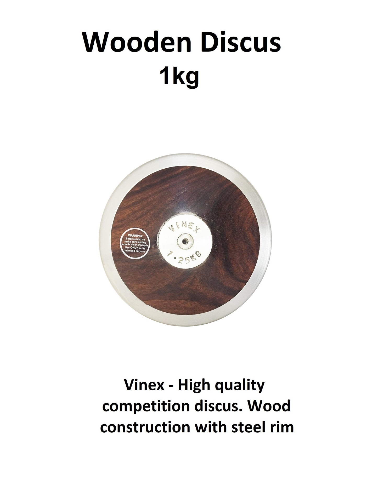 Wooden Discus w/ Steel Rim - 1kg