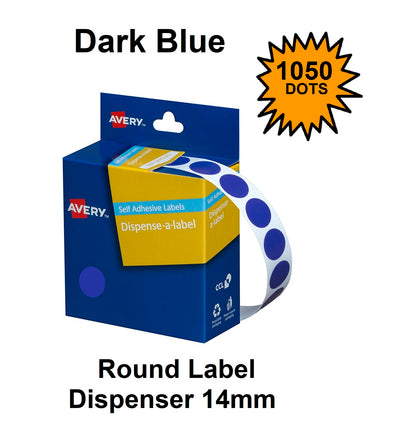 Dark Blue 14mm - Coloured Dots Label Dispenser