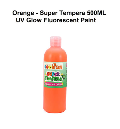 Fluoro Orange 500mL - FAS Super Tempera Poster Paint