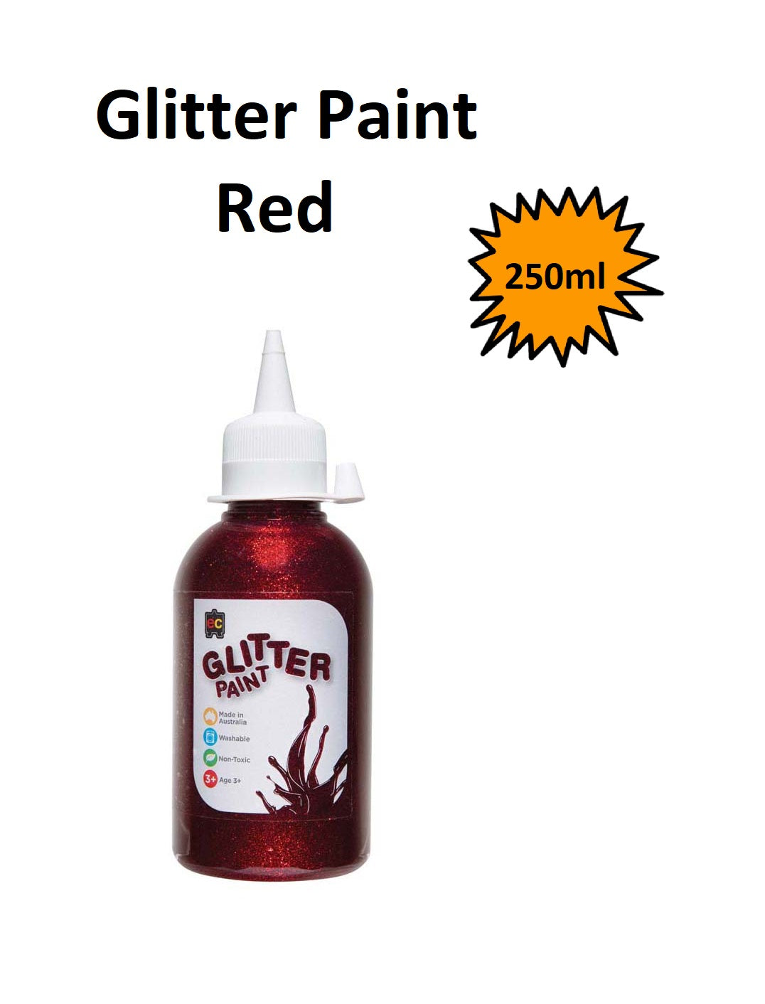 Red 250ml - EC Glitter Paint