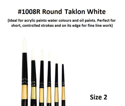 Size 2 - Taklon Brushes - Round