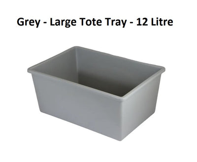 Grey - Large Tote Tray - 12 Litre
