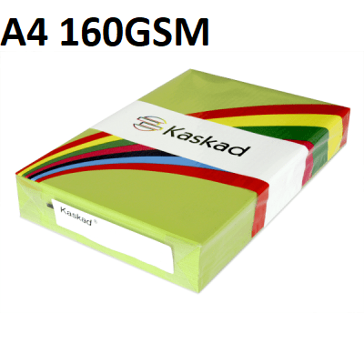A4 Parakeet Green - Kaskad 160gsm 250 Sheets