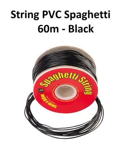 Black 60m - Spaghetti String PVC Roll