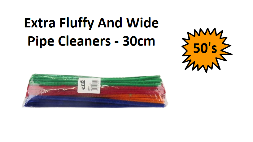 Pipe Cleaners - Extra Fluffy and Wide 30cm (50pcs)