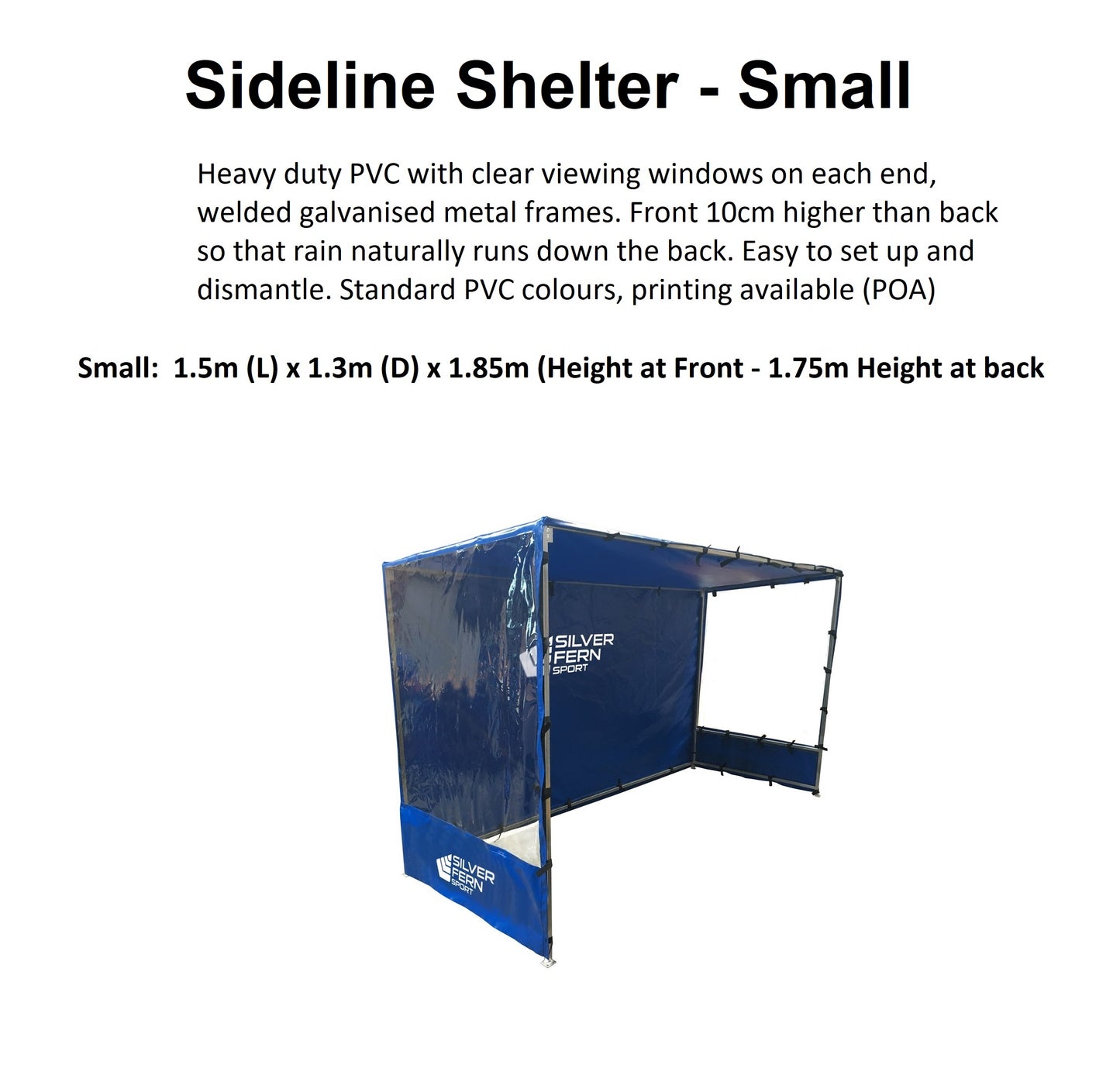 Sideline Shelter - Small (1.5m length)