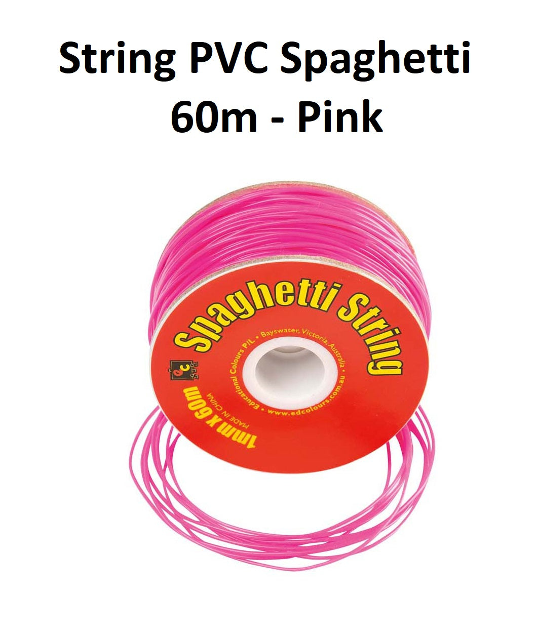 Pink 60m - Spaghetti String PVC Roll