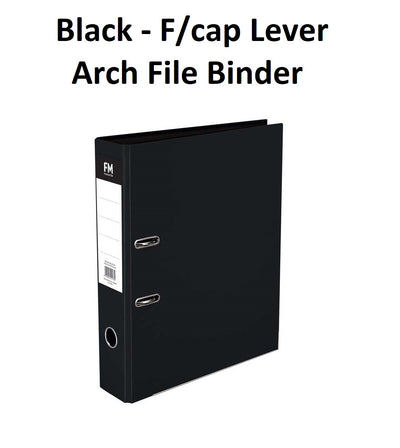 Black - Foolscap Lever Arch File