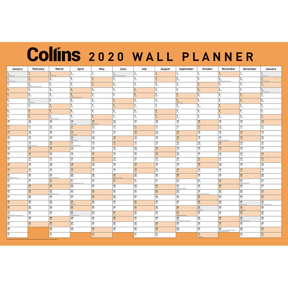 Year Wall Planner - A3 Laminated